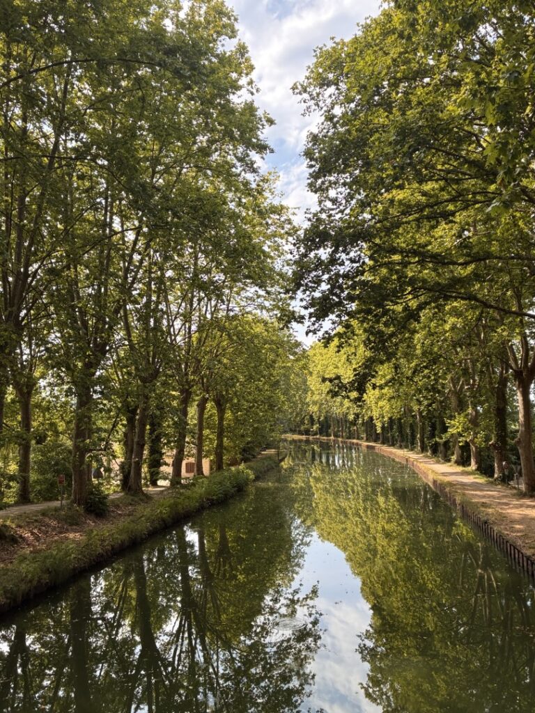 Canal lateral du Garonne κάτω από τα πλατάνια Damazan